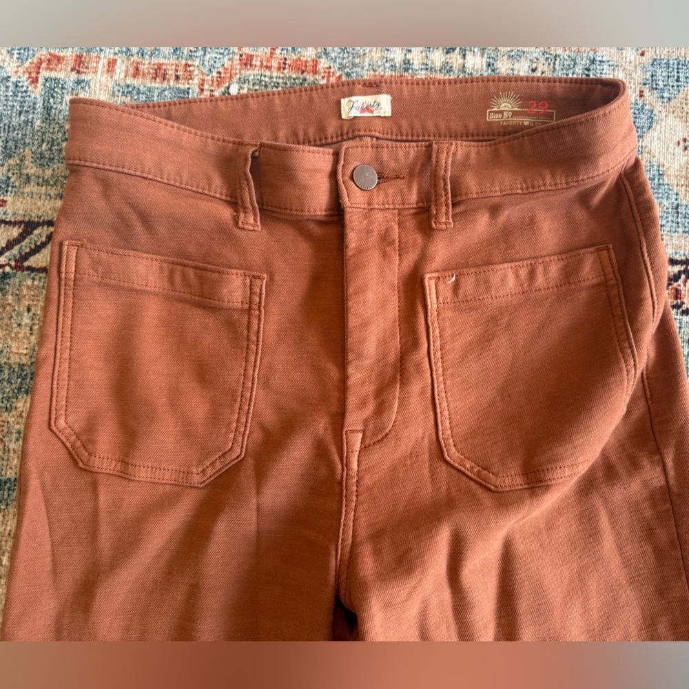 Faherty Pumpkin Stretch Terry Patch Pocket Pants - image 4